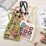 Large Capacity Shoulder Bag Plaid Woven Totes Multicolor Women's Bag