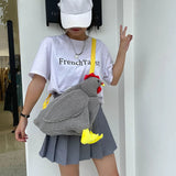 Hen Shape Faux Fur Crossbody Bag Soft Plush Messenger Purse