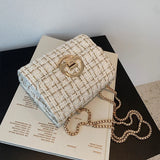 Winter Woolen Shoulder Bag with Chain Strap