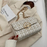 Winter Woolen Shoulder Bag with Chain Strap