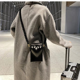 Winter PU Leather Contrast Flap Crossbody Bag Women's Handbag