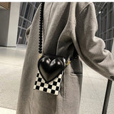 Winter PU Leather Contrast Flap Crossbody Bag Women's Handbag