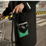 Winter PU Leather Contrast Flap Crossbody Bag Women's Handbag