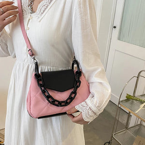 Oxford Bucket Bag Women Chains Crossbody Bag Shoulder Handbag Purse