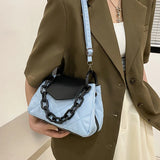 Oxford Bucket Bag Women Chains Crossbody Bag Shoulder Handbag Purse