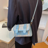 Plaid Women Small Square Shoulder Bag Crossbody Messenger Handbag