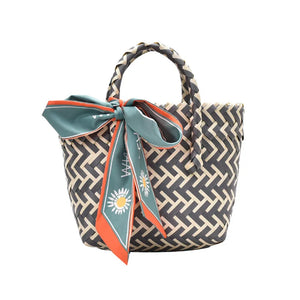 Women Woven Basket Handbag Summer Beach Shoulder Bag