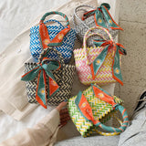 Women Woven Basket Handbag Summer Beach Shoulder Bag
