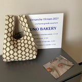 Women's Knitting Shoulder Bag Stripe Handbag Vintage Clutch Tote