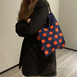 Women's Knitting Shoulder Bag Stripe Handbag Vintage Clutch Tote