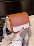 Contrast Flap Women's Shoulder Bag Crossbody Bags for Women