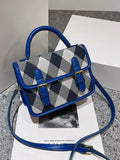 Plaid Flap Shoulder Crossbody Bag for Women Pu Leather Handbag