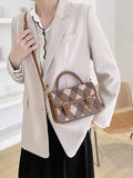 Plaid Flap Shoulder Crossbody Bag for Women Pu Leather Handbag
