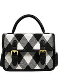 Plaid Flap Shoulder Crossbody Bag for Women Pu Leather Handbag