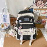 Contrast School Bag For Girls Mori Department Joker Backpack