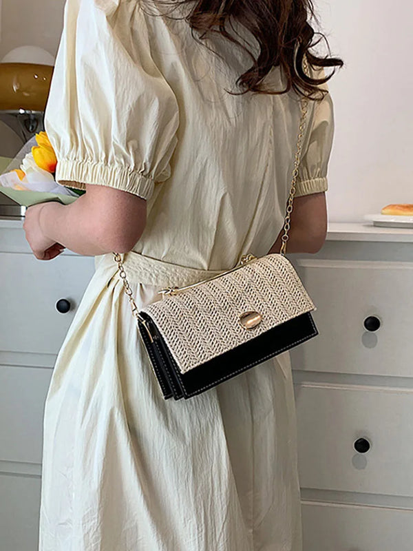 Straw Flap Women's Crossbody Bag Beach Shoulder Small Handbag
