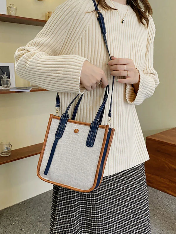 Canvas Shoulder Crossbody Bag Top Handle Tote Handbag