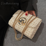 Winter Woolen Women's Chain Shoulder Bag