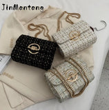Winter Woolen Women's Chain Shoulder Bag
