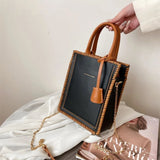 Contrast Tote Bag High-Quality PU Leather Women's Handbag