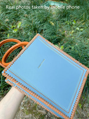 Contrast Tote Bag High-Quality PU Leather Women's Handbag