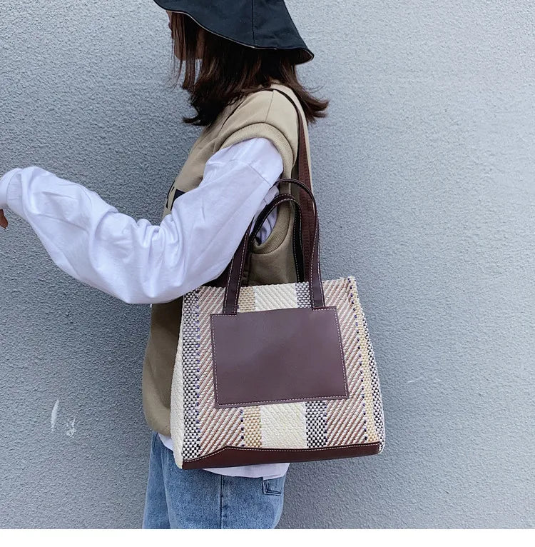 Canvas Women Shoulder Bag Large Capacity Tote