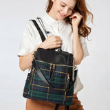 Plaid Light Women's Backpack Dual-use Oxford Cloth Travel Bag