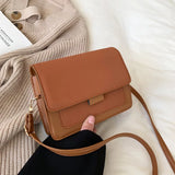 Contrasting Colors Vintage Handbags PU Leather Square Shoulder Bags