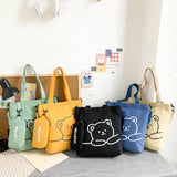 Kids Bear Pattern Crossbody Bag Canvas Tote Bag