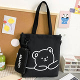 Kids Bear Pattern Crossbody Bag Canvas Tote Bag