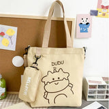 Kids Bear Pattern Crossbody Bag Canvas Tote Bag