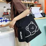 Kids Bear Pattern Crossbody Bag Canvas Tote Bag