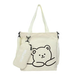 Kids Bear Pattern Crossbody Bag Canvas Tote Bag