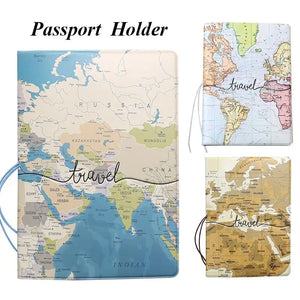 Portable Passport Case Travel Map Passport Holder Passport Bag Air Ticket