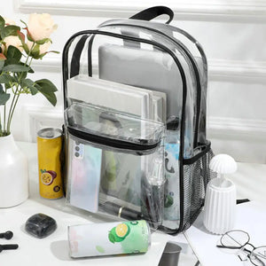 Unisex Backpack Transparent Organizer PVC Lightweight School Bag