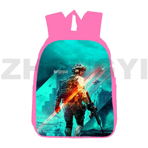 Battlefield 2042 Backpack 12/16 Inch Kids Bookbag Cartoon Canvas Anime