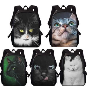 Animal Cat Printed Children's School Backpack Combo Primary Girl School Bag