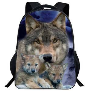 Wolf Backpack School Bag for Teenager Kids