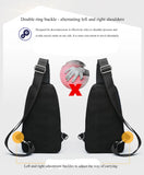 Men's Sports Chest Pack Bag USB Canvas Handbag Fashion Outdoor Shoulder Backpack