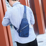 Men's Sports Chest Pack Bag USB Canvas Handbag Fashion Outdoor Shoulder Backpack