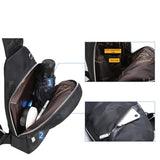 Men's Sports Chest Pack Bag USB Canvas Handbag Fashion Outdoor Shoulder Backpack