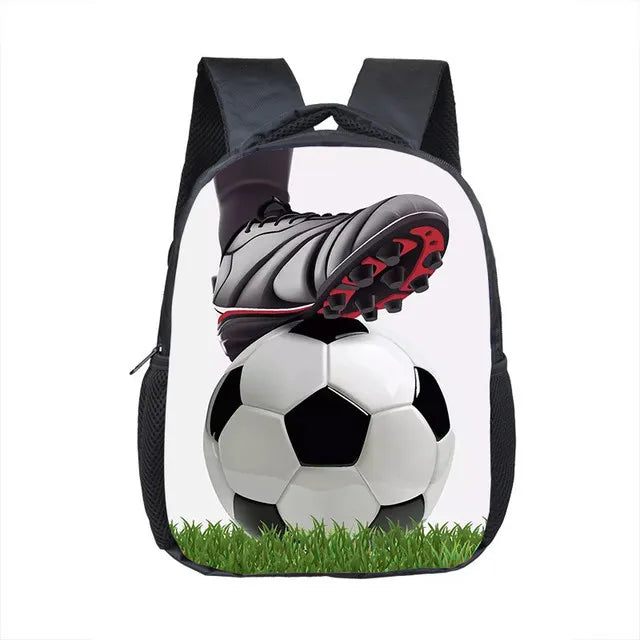 Kids Basketball/Football Print Backpack, 12 Inch Mini Toddler School Bag