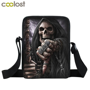 Death Skull Angel Messenger Bag Crossbody Schoolbag Small Shoulder Bag