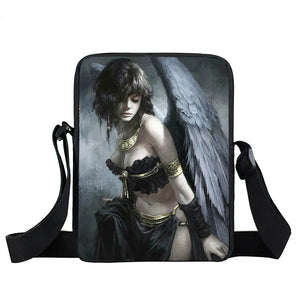 Death Skull Angel Messenger Bag Crossbody Schoolbag Small Shoulder Bag