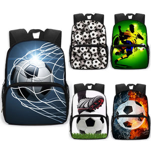 Kids Football Soccer Print Backpack Boys Schoolbag