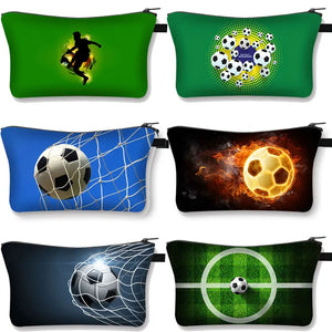 Women's Soccer Storage Cosmetic Bag Organizer Portable Makeup Bag