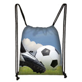 Soccer Print Drawstring Bag Men Casual Backpack