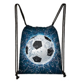 Soccer Print Drawstring Bag Men Casual Backpack