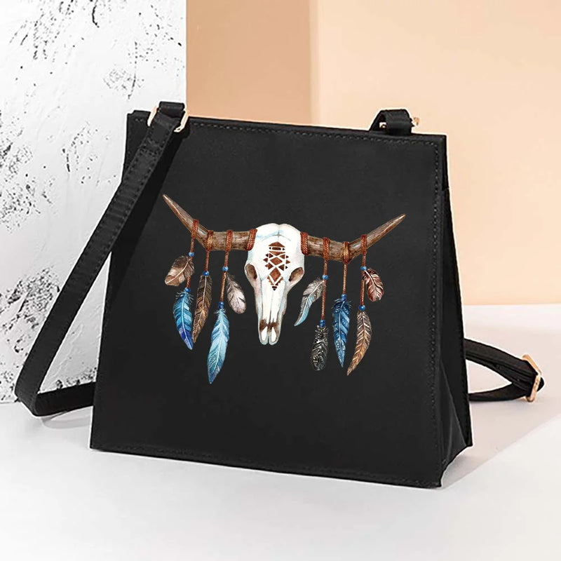 Girl Pattern Square Bag Women Messenger Tote Casual Lady Shoulder Bag