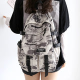 Geometric Waterproof Backpack for Teenagers